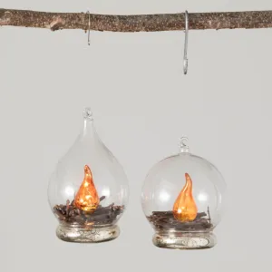 6.25"H and 5"H Sullivans Lighted Campfire Ornament - Set of 2, Multicolored Christmas Ornaments