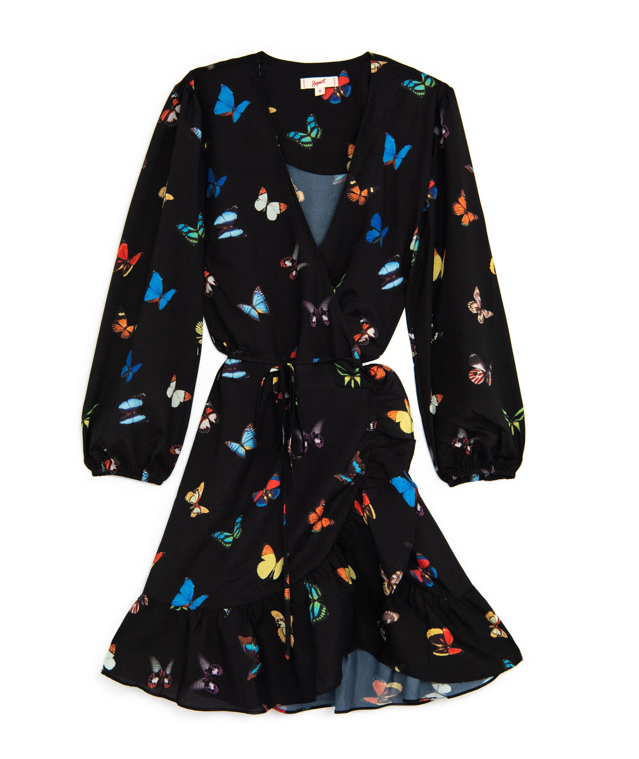 8apart Women Maya Long Sleeve Butterfly Wrap Dress