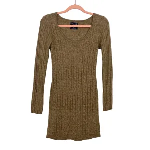 Abercrombie & Fitch Tan Heathered Sweater Mini Dress- Size SP