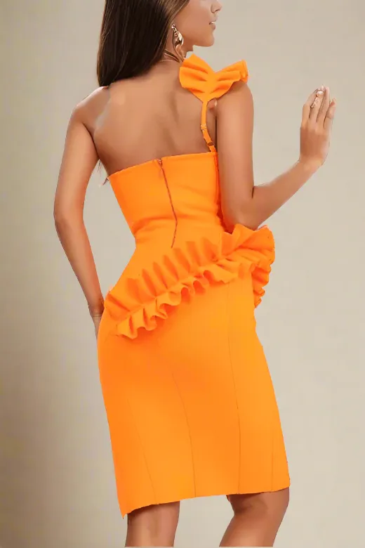 Aimee Bodycon Dress - Apricot Orange