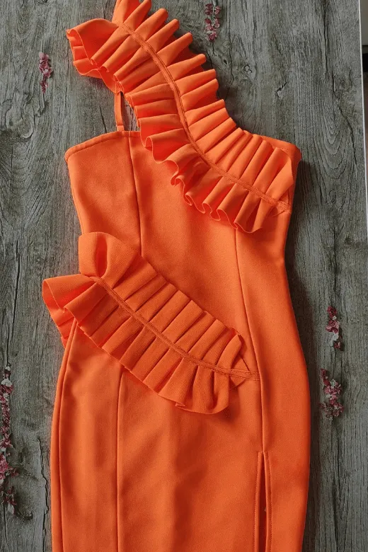 Aimee Bodycon Dress - Apricot Orange