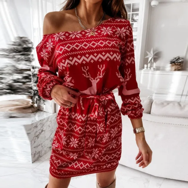 Amy Fashion - Elegant Puff Shoulder Long Sleeve Dresses