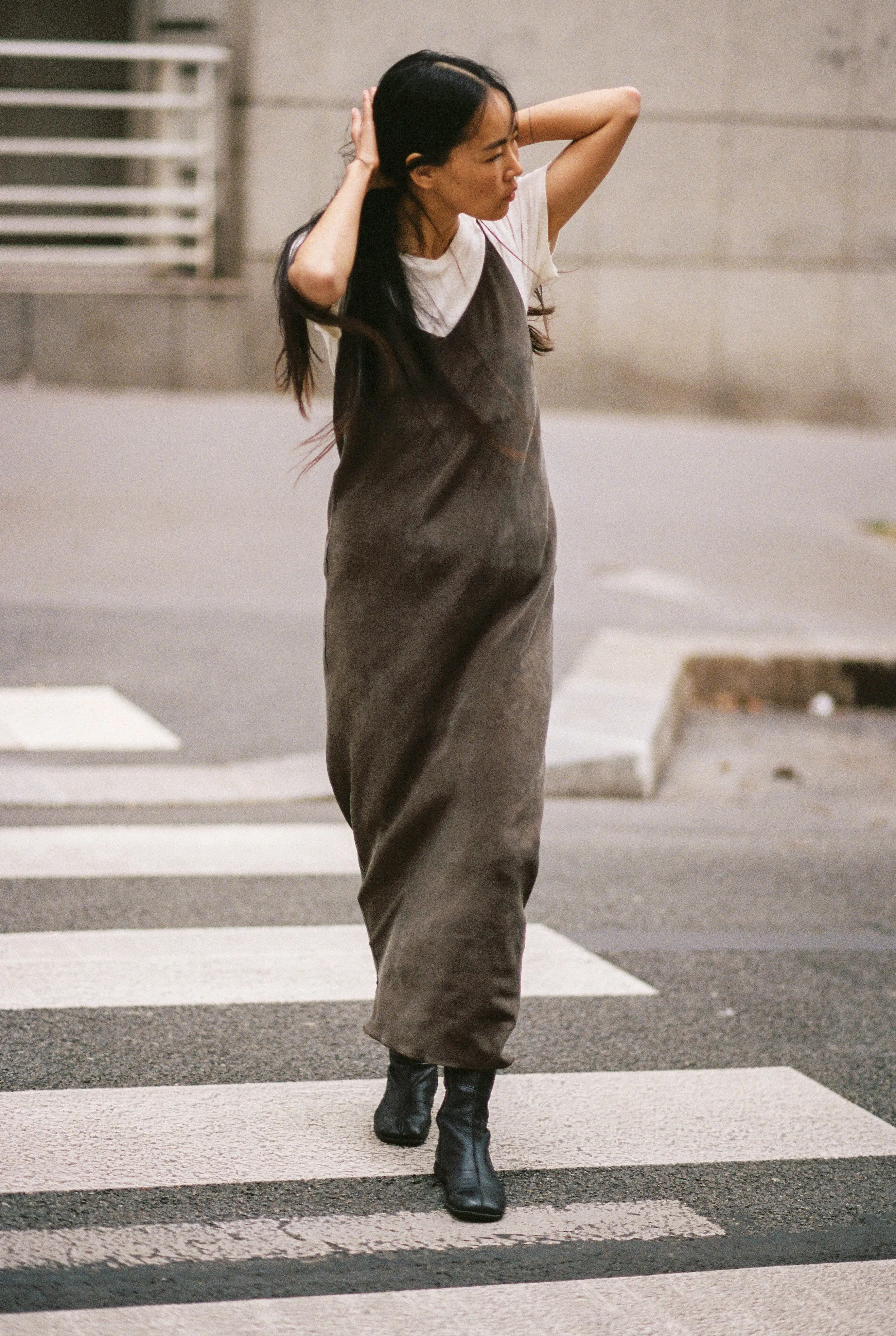 Anaise Slip Dress, Japanese Cupro, Walnut