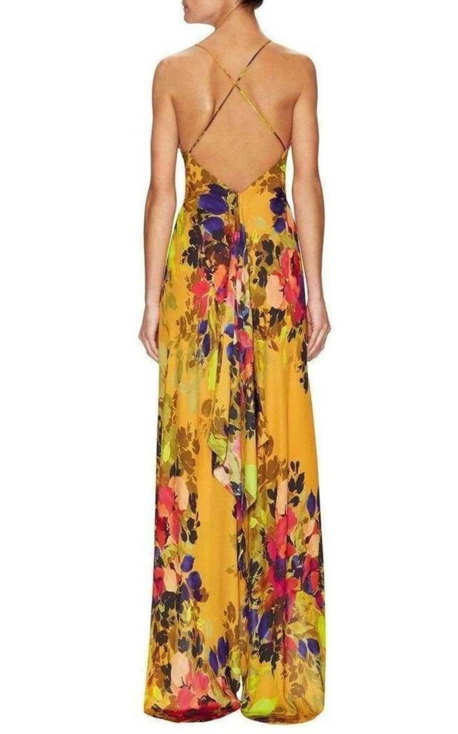 Angelina Botanic Silk Maxi Dress