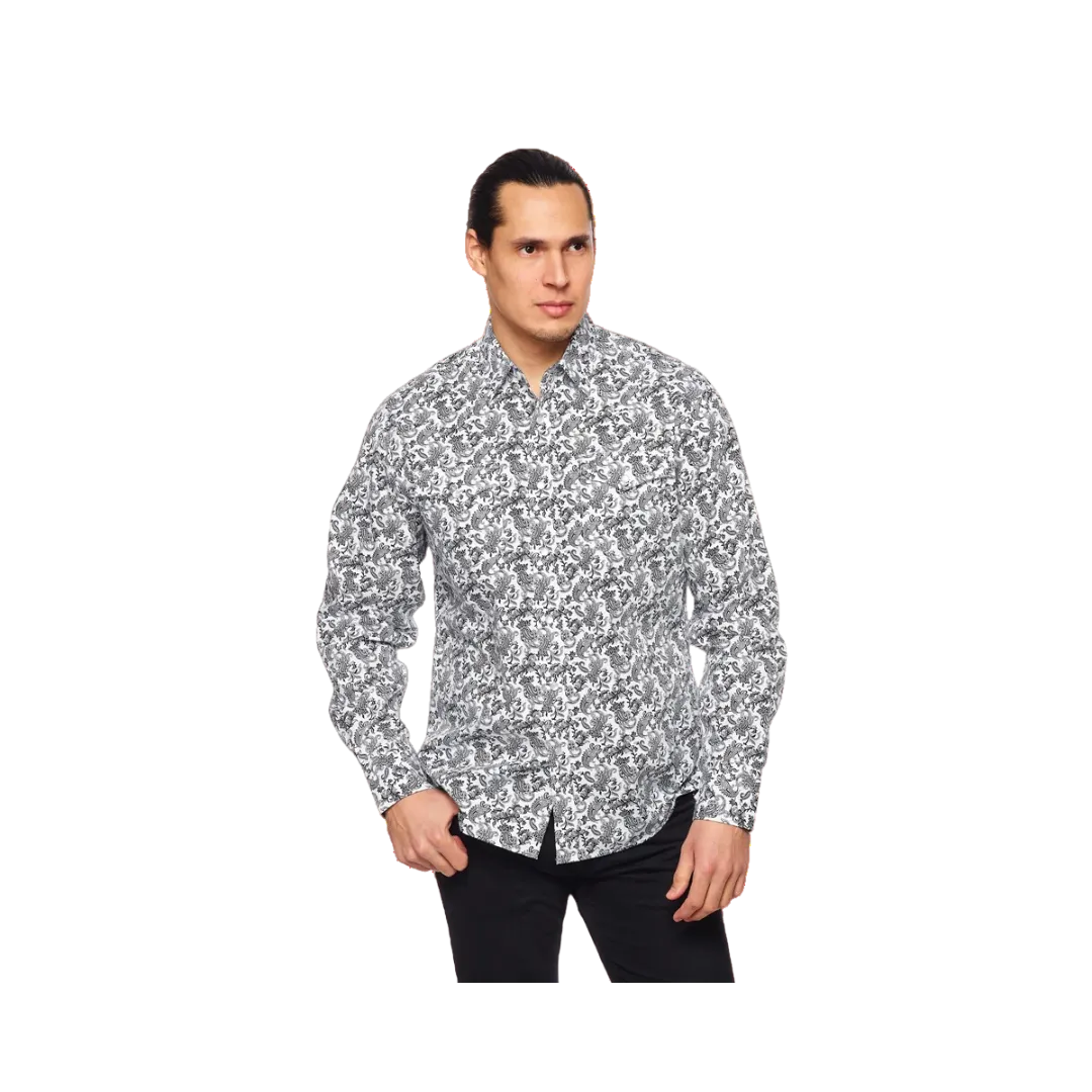 Avalon Men's Western Printed Long Sleeve Shirt