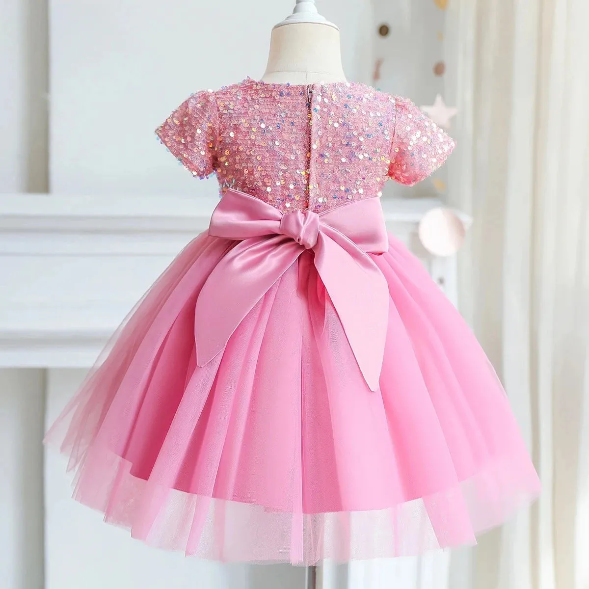 Baby Girl Sequin 4-10Y Birthday Party Dress