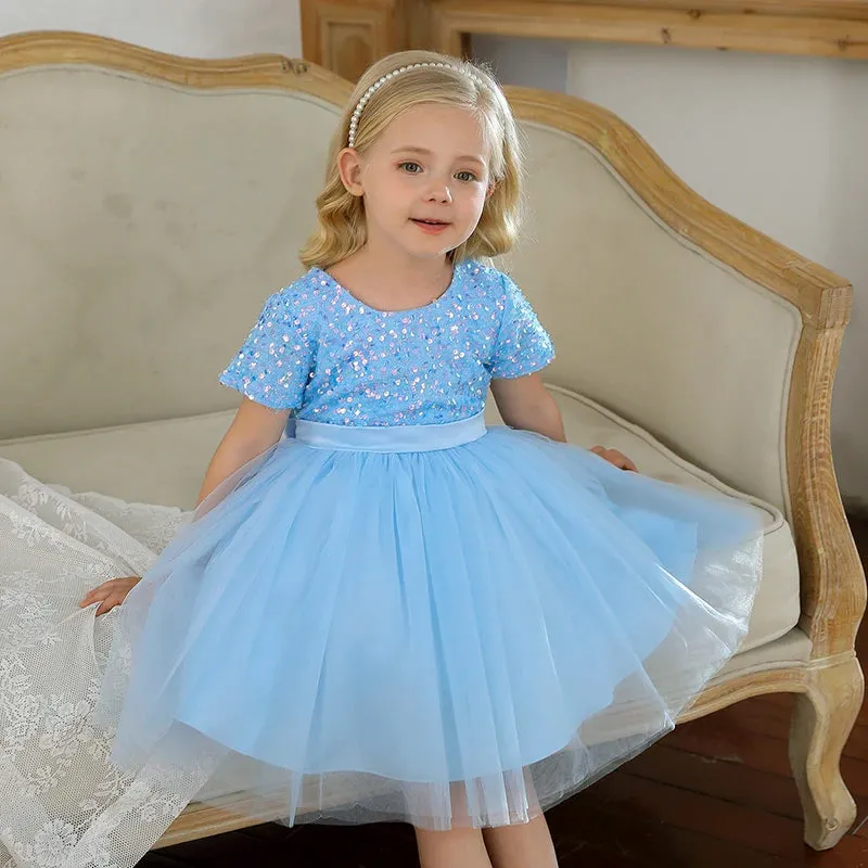 Baby Girl Sequin 4-10Y Birthday Party Dress