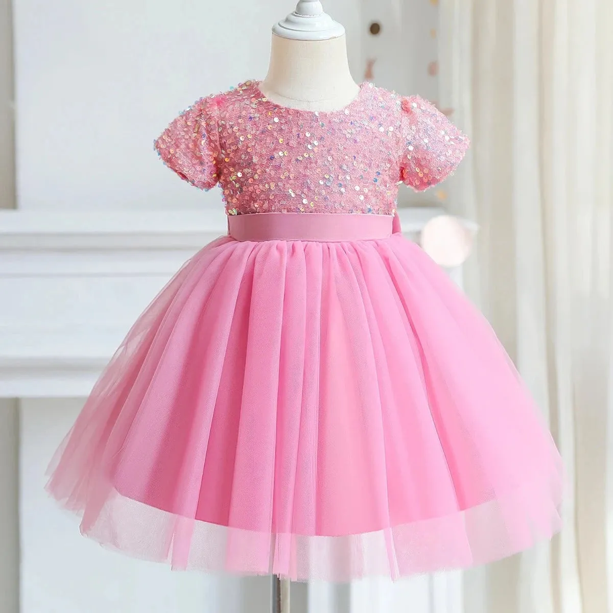 Baby Girl Sequin 4-10Y Birthday Party Dress