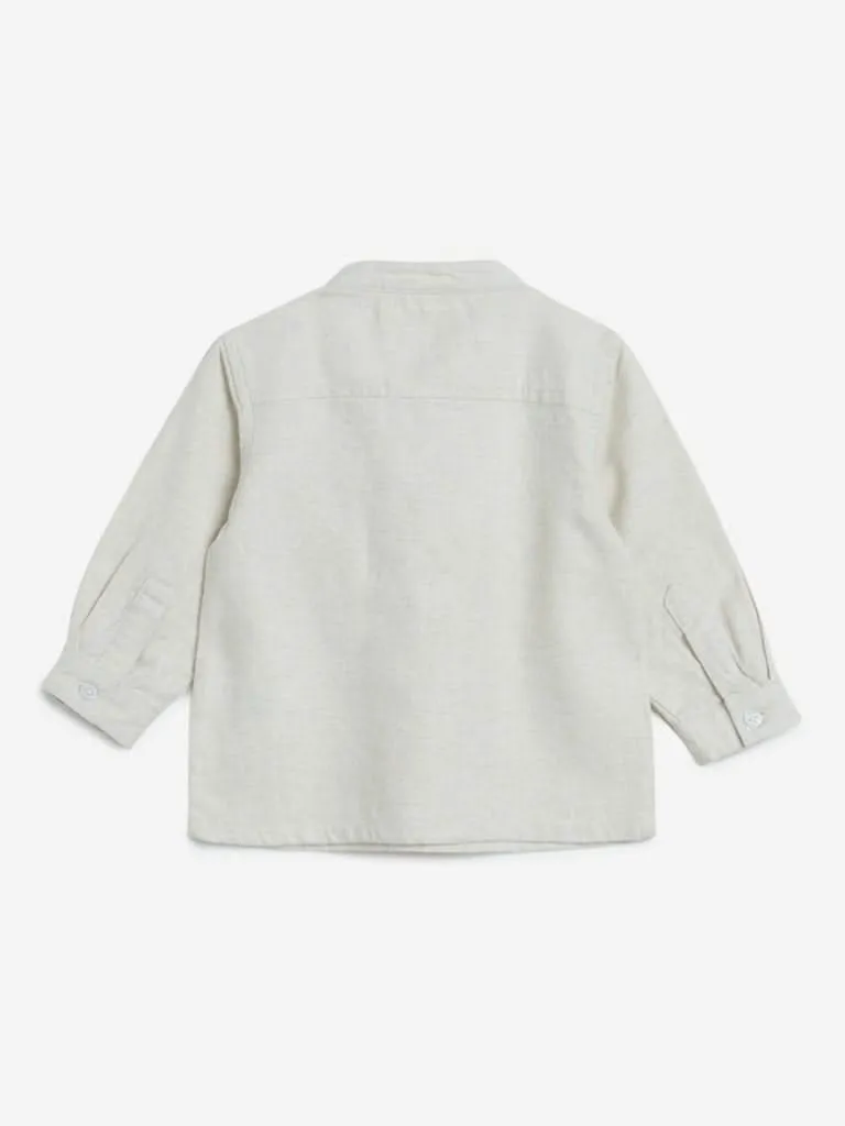 Baby HOP Oat Melange Cotton-Linen Shirt