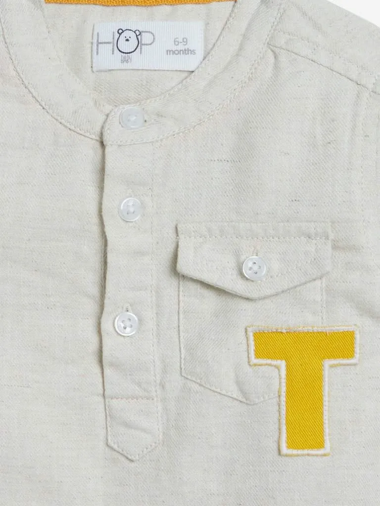 Baby HOP Oat Melange Cotton-Linen Shirt