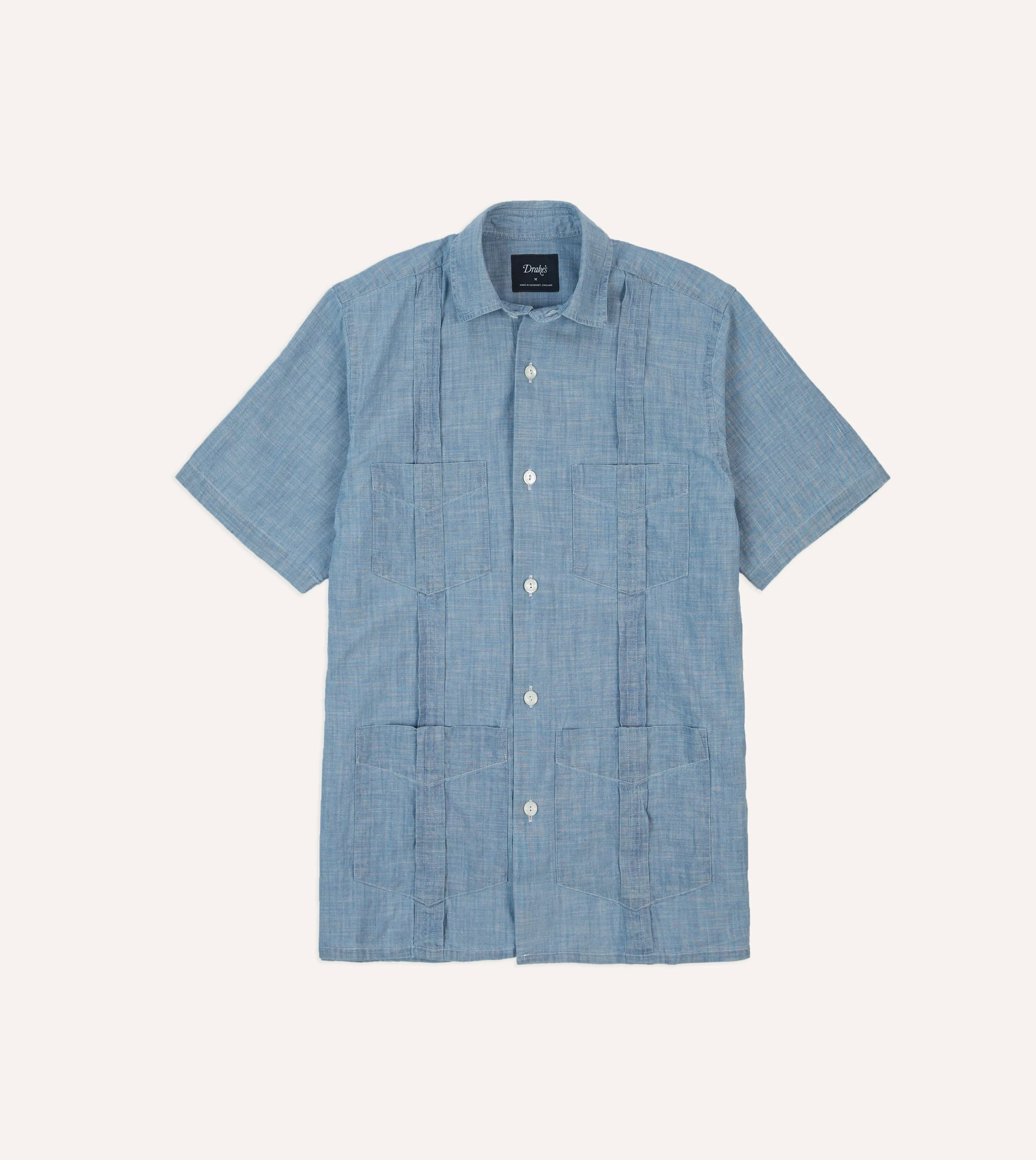 Blue Chambray Short Sleeve Cuban Shirt