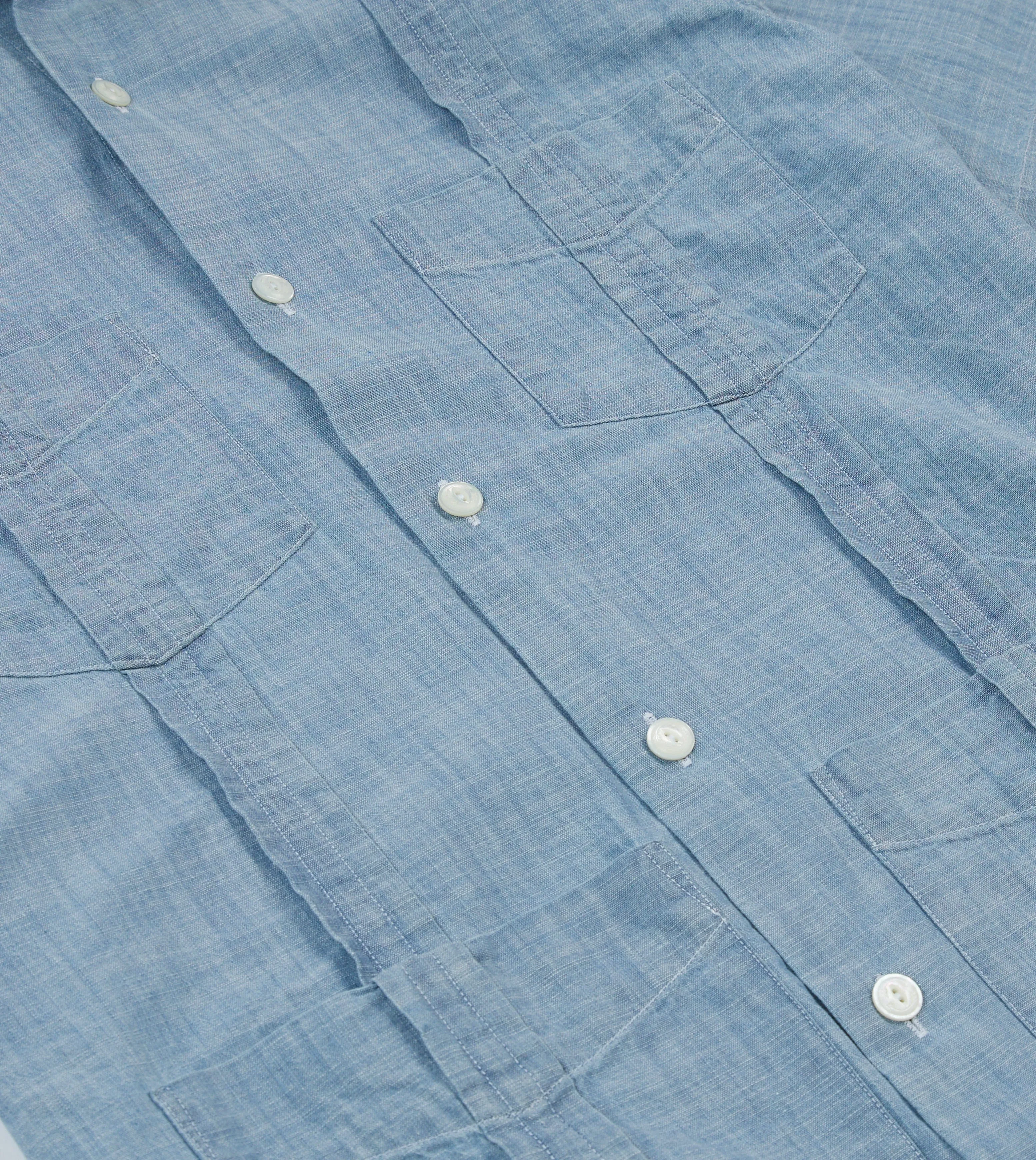 Blue Chambray Short Sleeve Cuban Shirt