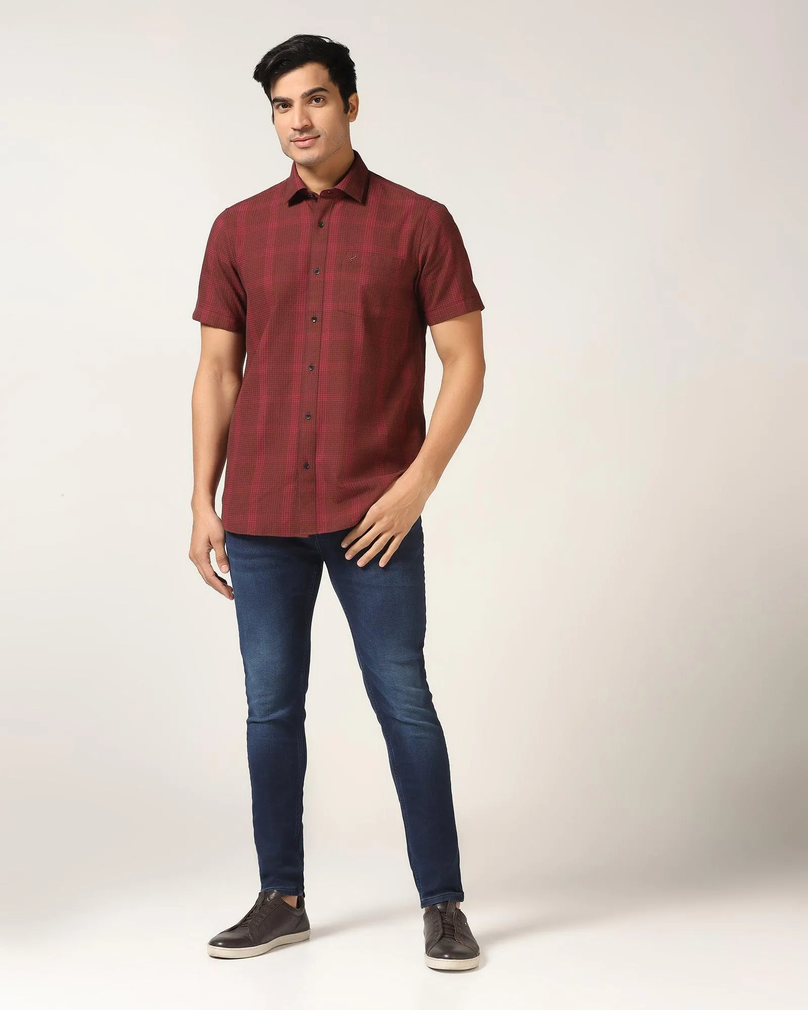 Casual Red Check Shirt - Audrey