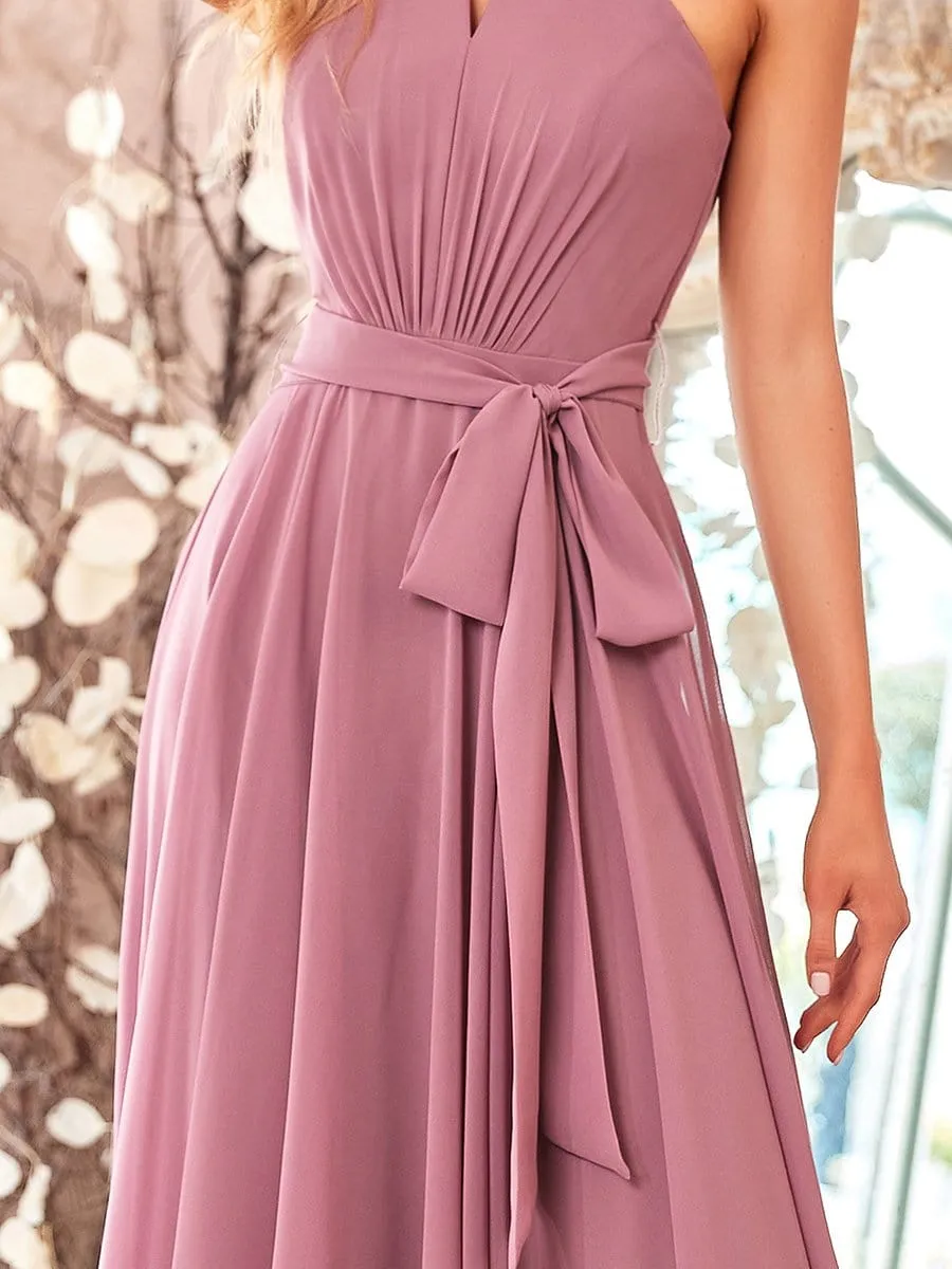 Chic Cut-Out Design Halter Neckline Bridesmaid Dresses