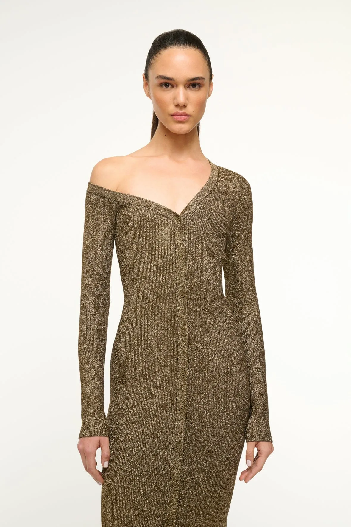 CRAFTSMAN SWEATER DRESS | METALLIC GOLD