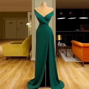 Dark Green Evening Dresses Mermaid Long Fairy Prom Dresses