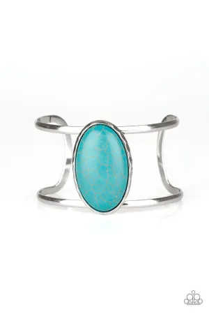 Desert Empress Turquoise Blue Stone Cuff Bracelet - Paparazzi Accessories