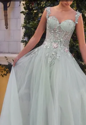 EMBELLISHED A-LINE TULLE BALL GOWN