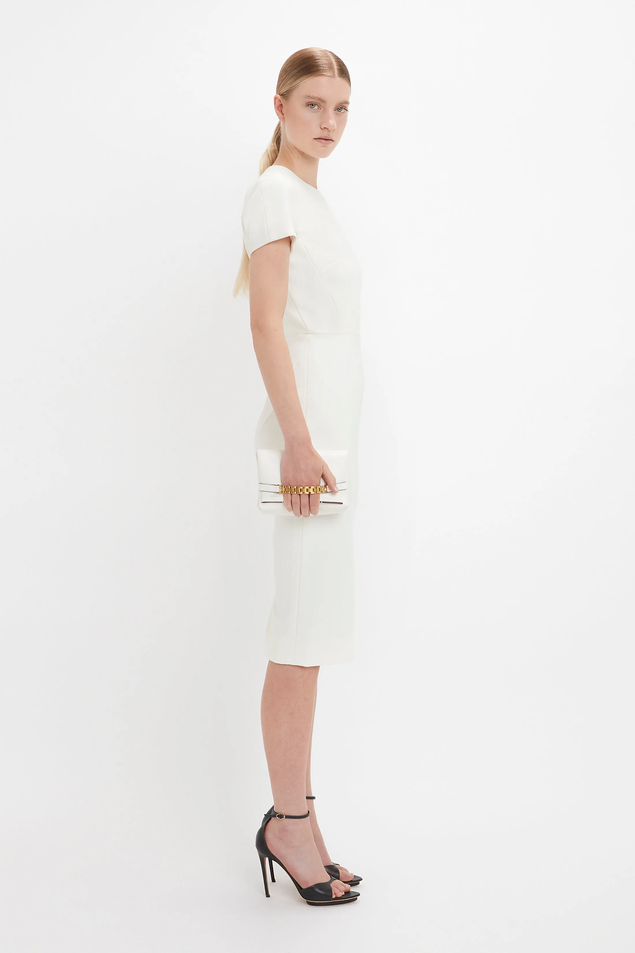 Fitted T-shirt Dress In Ivory