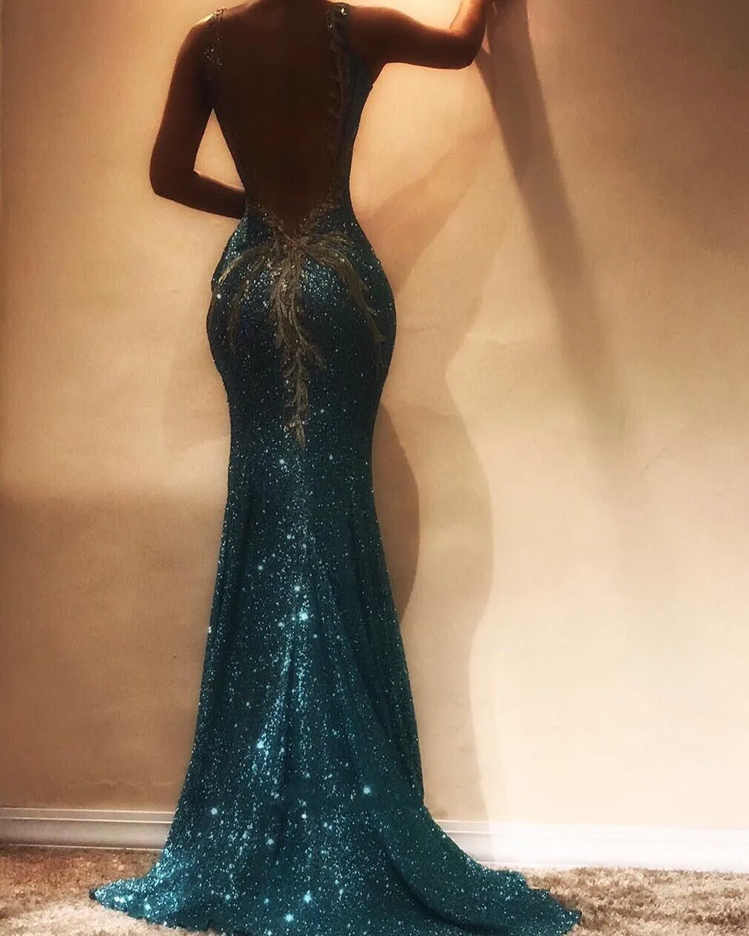 Glamorous Sleeveless Sequins Evening Dress | Mermaid Prom Dress on Sale BA9598