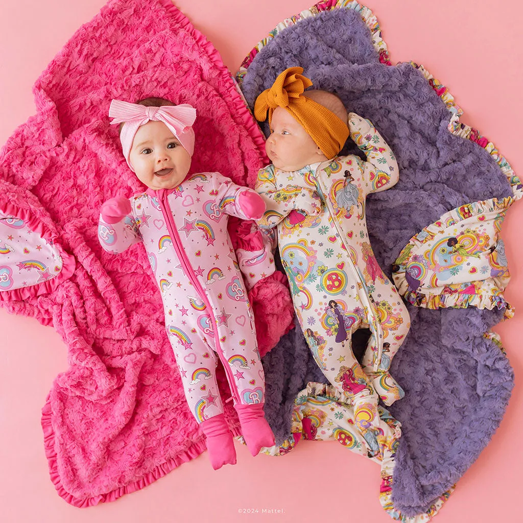 Groovy Barbie™ and Friends Minky Ruffled Luxette Patoo® Blanket