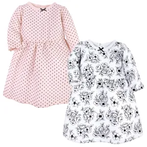 Hudson Baby Cotton Dresses, Black Toile Pink