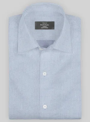 Italian Lombardo Chevron Indigo Blue Shirt