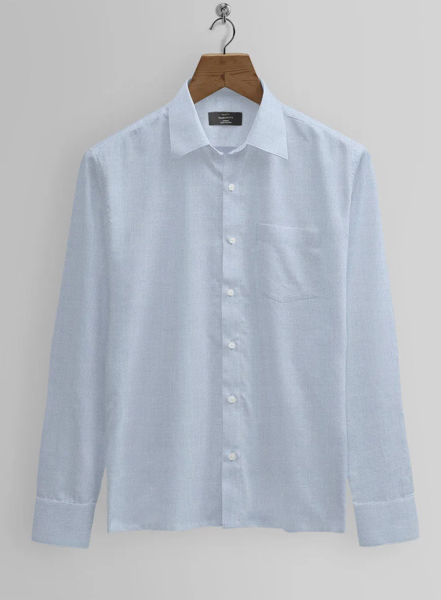 Italian Lombardo Chevron Indigo Blue Shirt