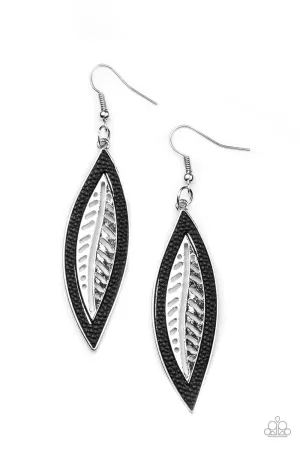 Leather Lagoon - Black Earring