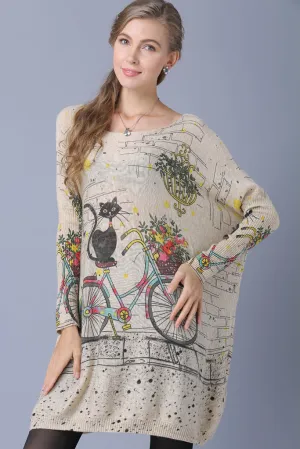 Long Sleeve Boat Neck Loose Sweater Dress