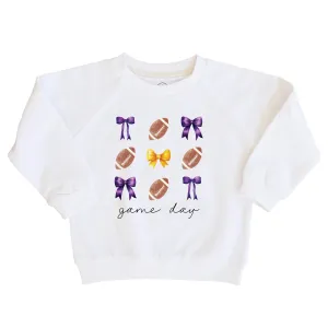 Louisiana State University | Footballs & Bows Kids Graphic Sweatshirts