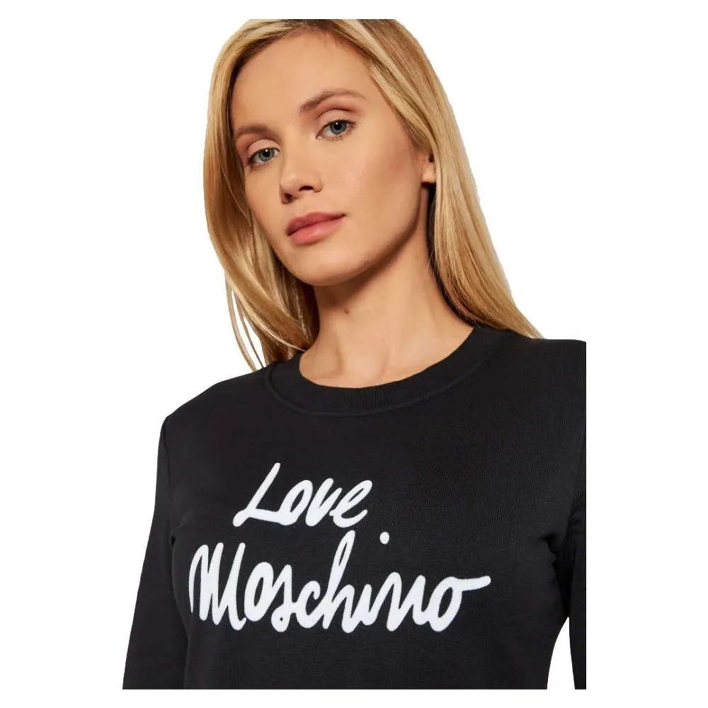 Love Moschino Chic Embossed Logo Cotton Blend Dress