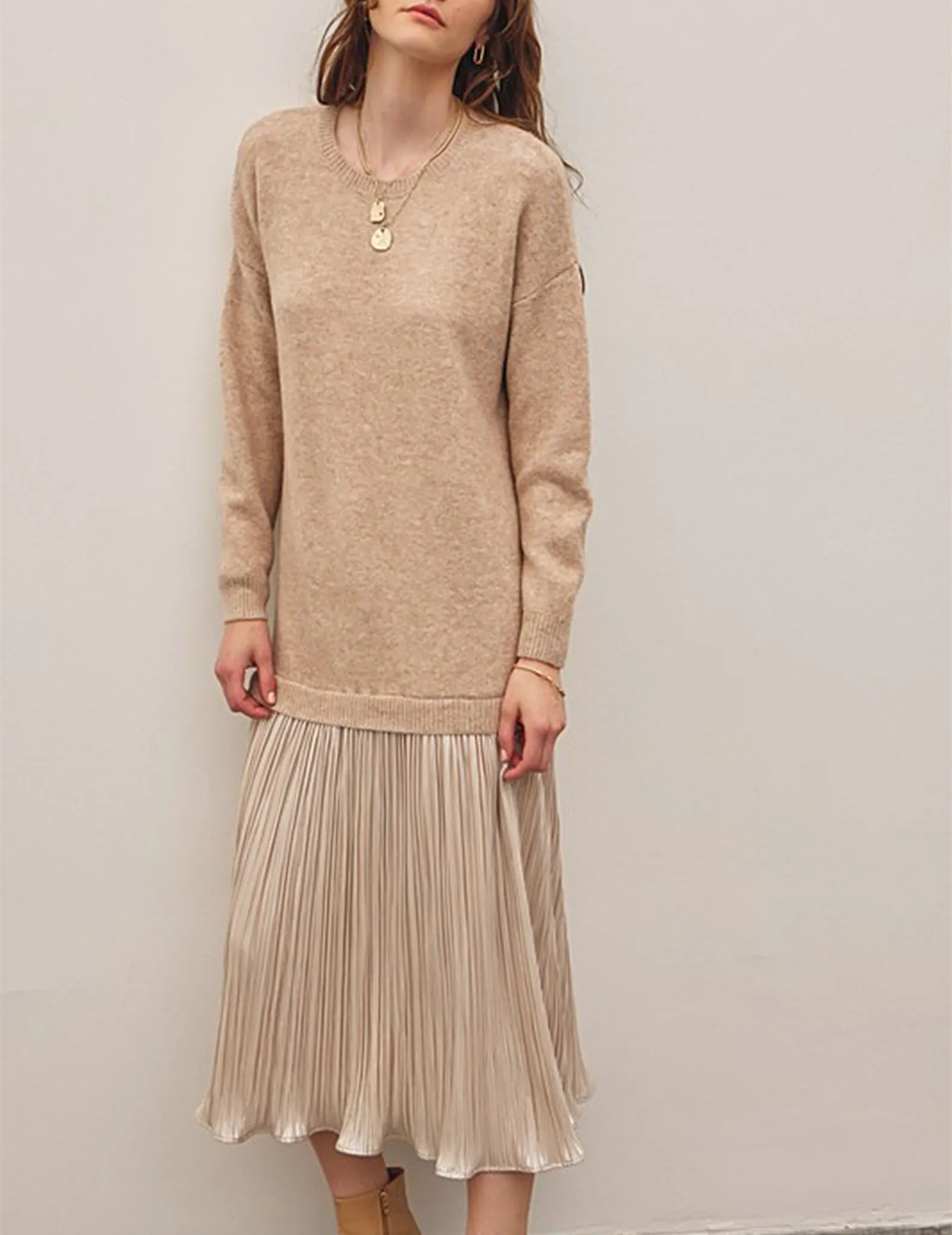 Luisa Drop Waist Sweater Dress