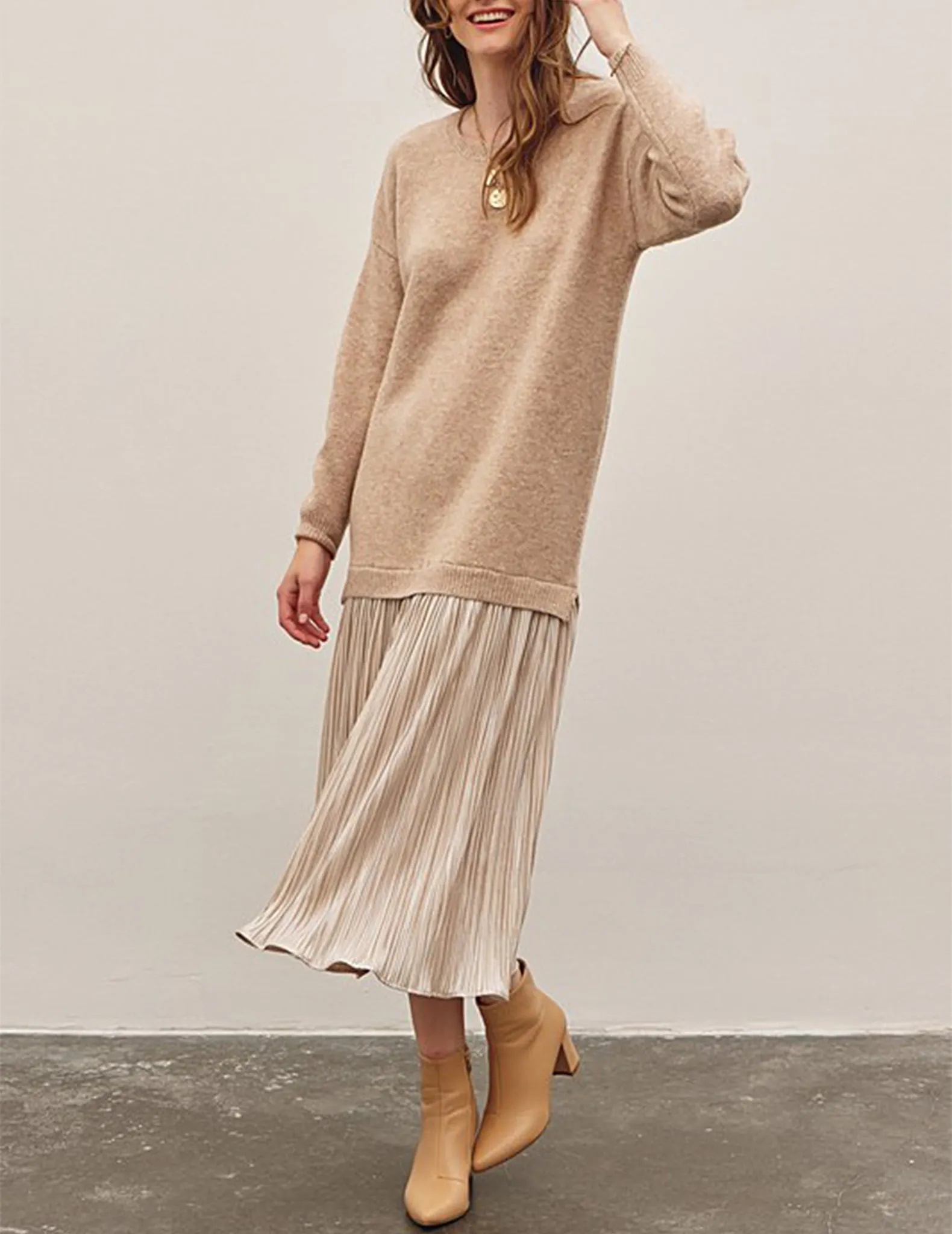 Luisa Drop Waist Sweater Dress