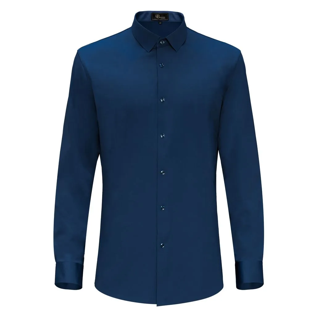 Men's Zen Appeal Button-Up Shirt – Long Sleeves, 4-Way Stretch, Stitch-Less Design | B315