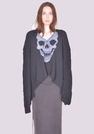 OTTOLINGER 0706203 OPEN COLLAR SKULL KNIT SWEATER BLACK