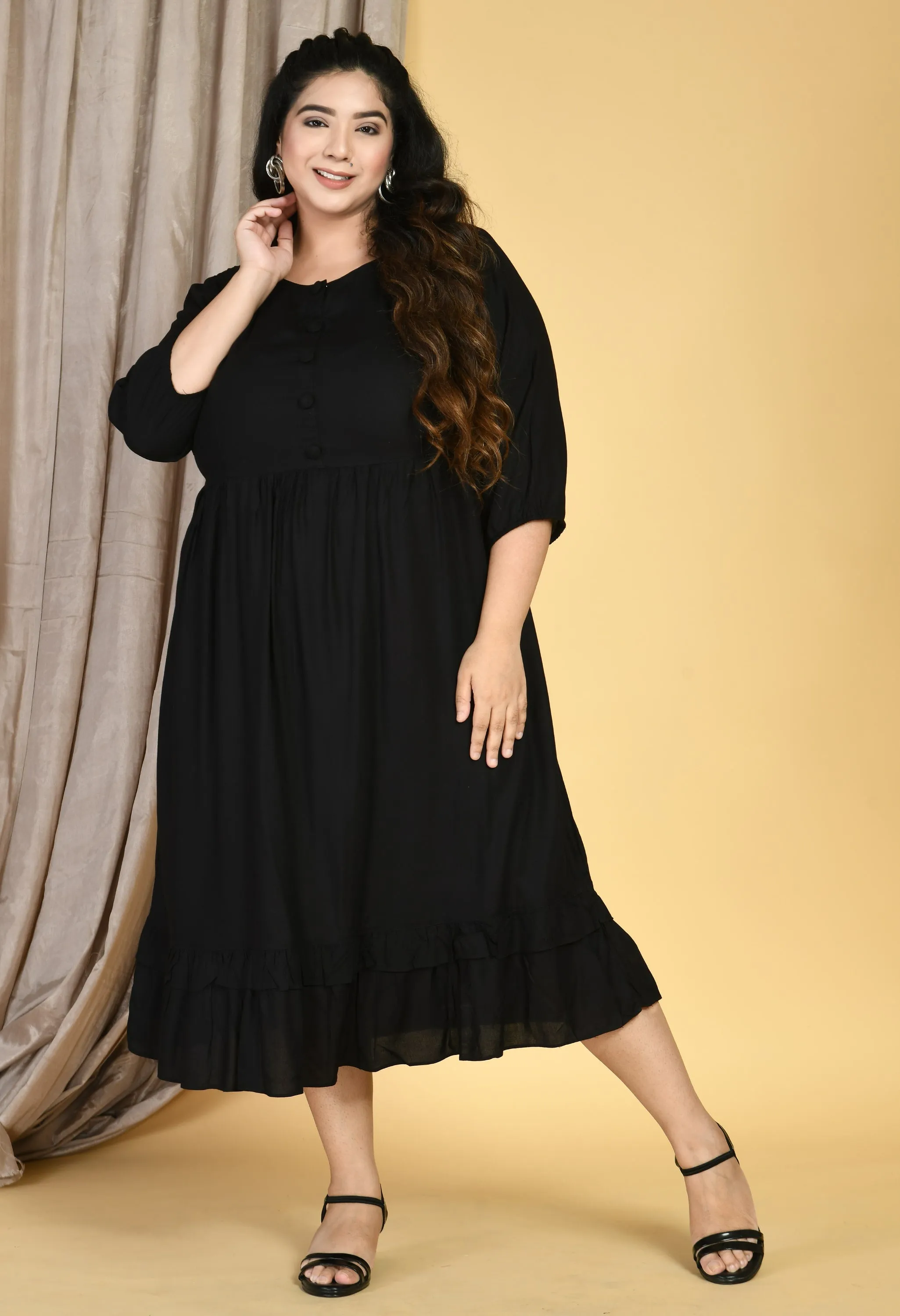 Plus Size Plus Size Black Midi Dress