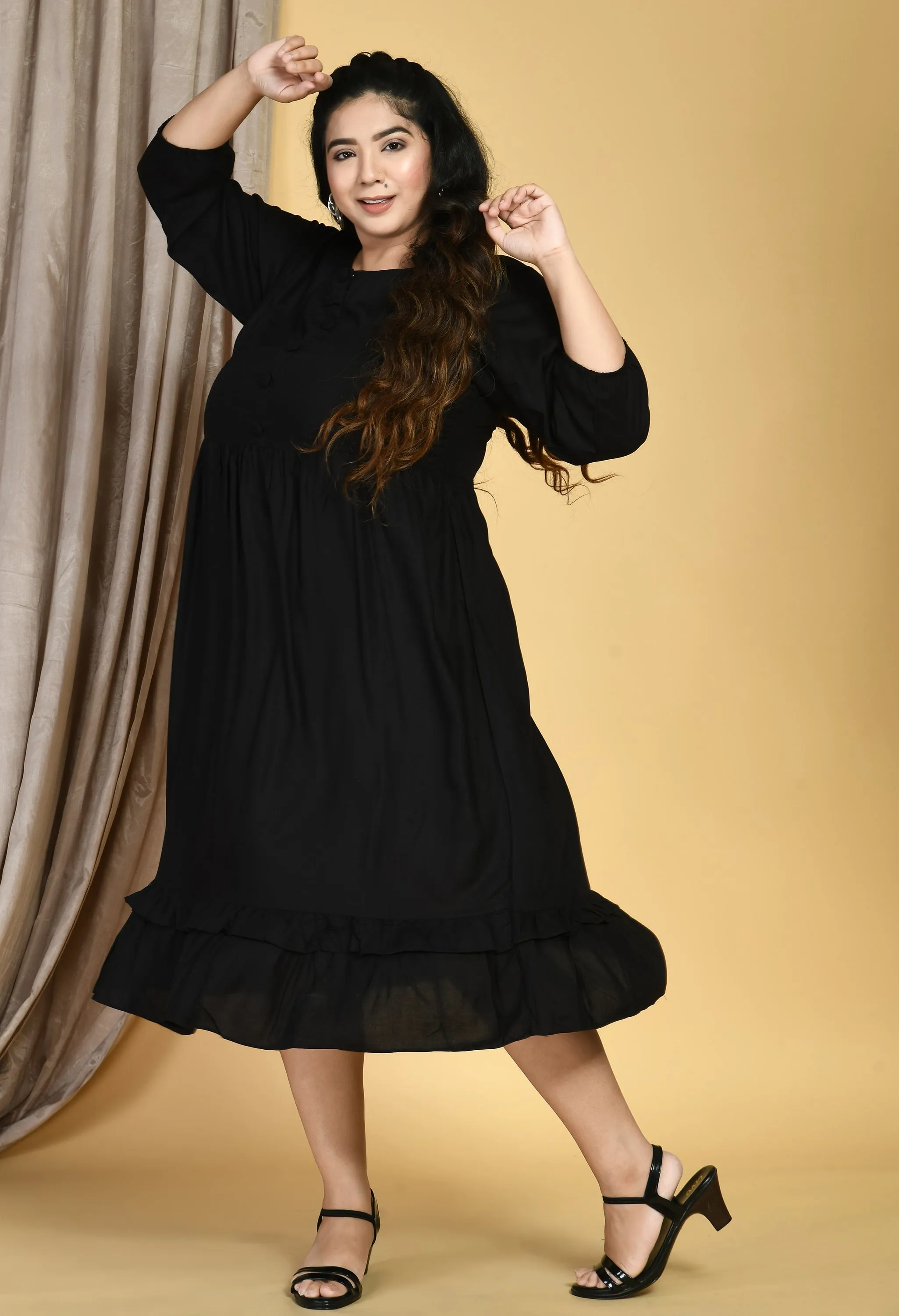 Plus Size Plus Size Black Midi Dress