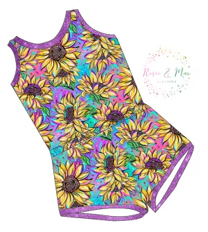 PREORDER - Seasonal Prints - Summer Sunflowers  - Laney Romper