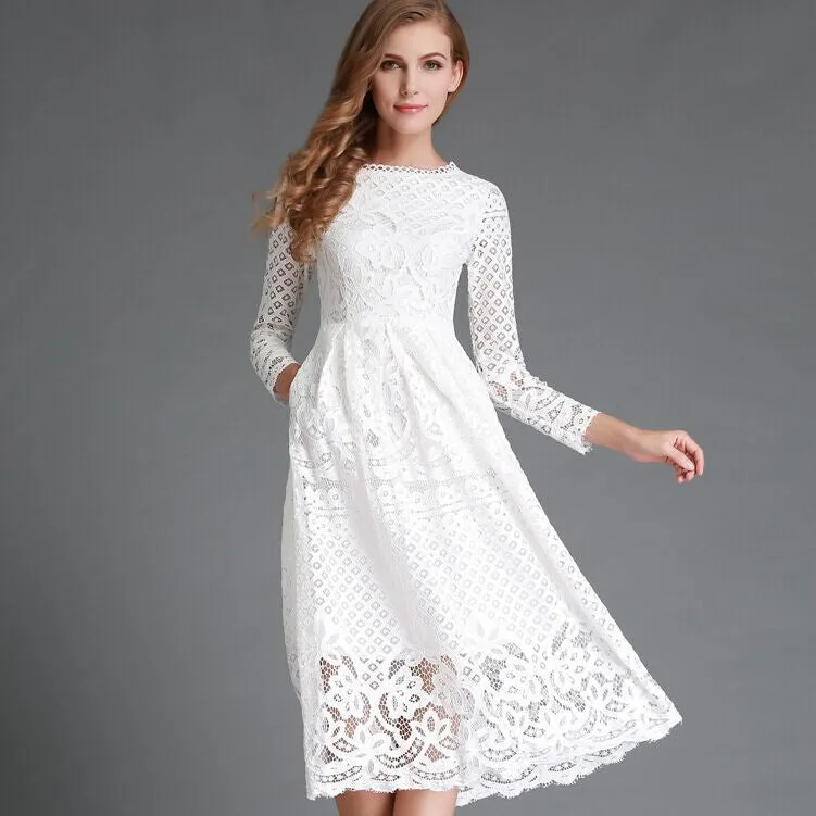 "Black Or White" Elegant Lace Dress