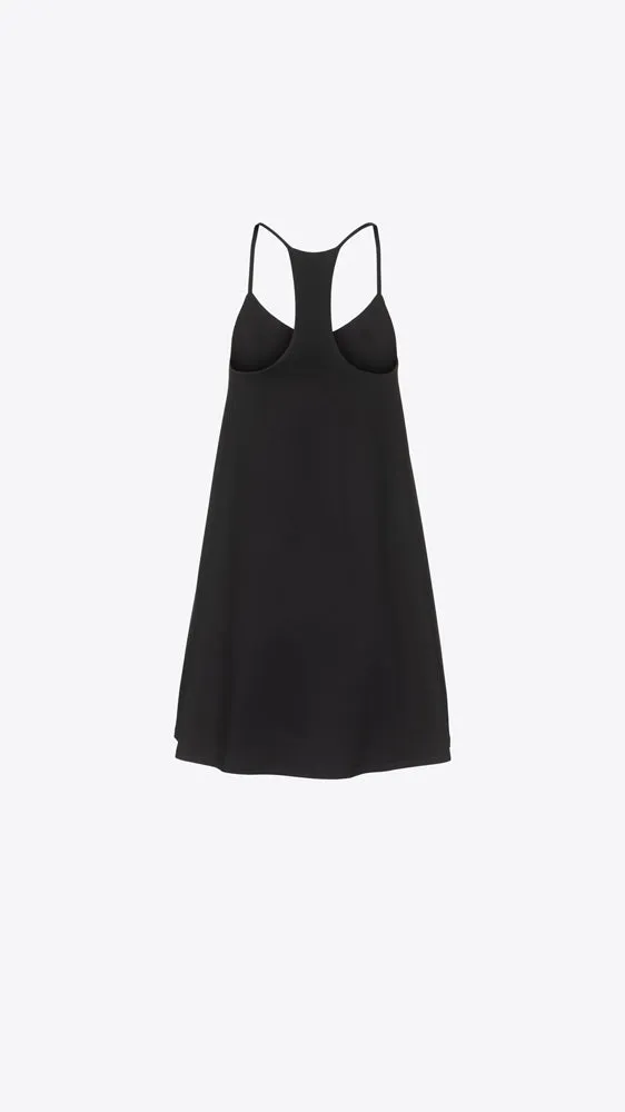 Racer String Flare Dress - Black