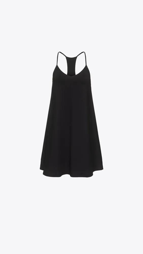 Racer String Flare Dress - Black