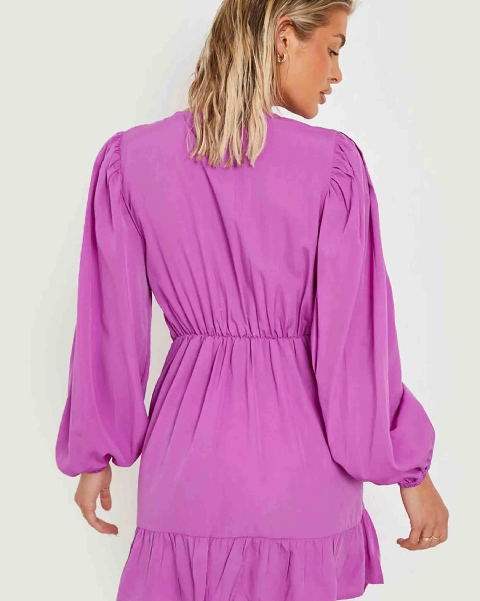 Raffia buckle belted skater beach dress in Purple