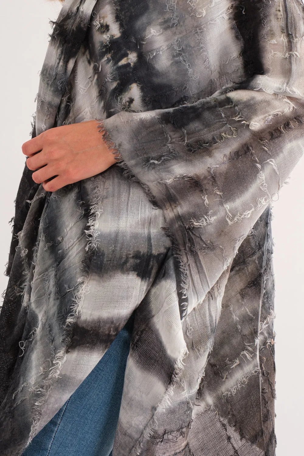 RAJ ARIANA CHARCOAL TIE DYE KIMONO