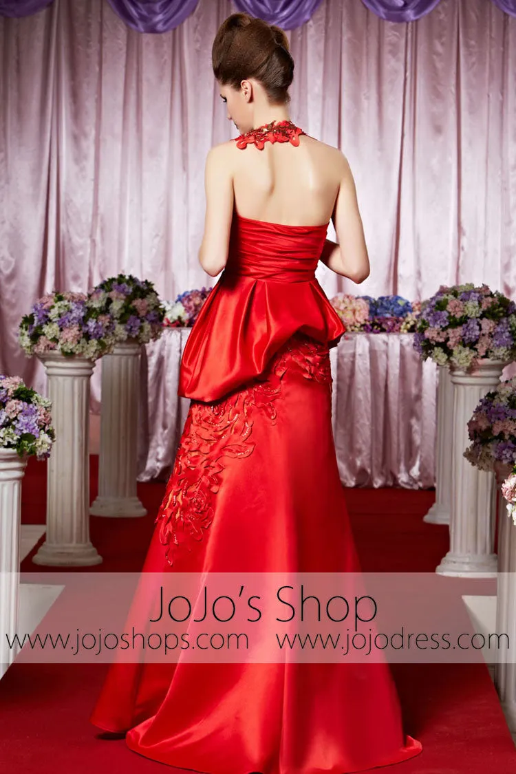 Red Modest Round Neck Glamarous Elegant Prom Formal Evening Dress CX830395