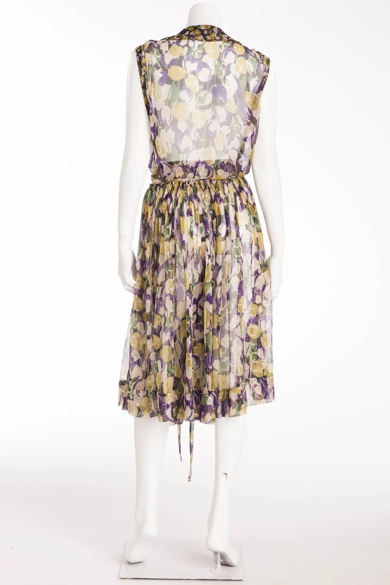 Roberto Cavalli - Sleeveless Purple, Green and Gold Multi Color Dress IT 42