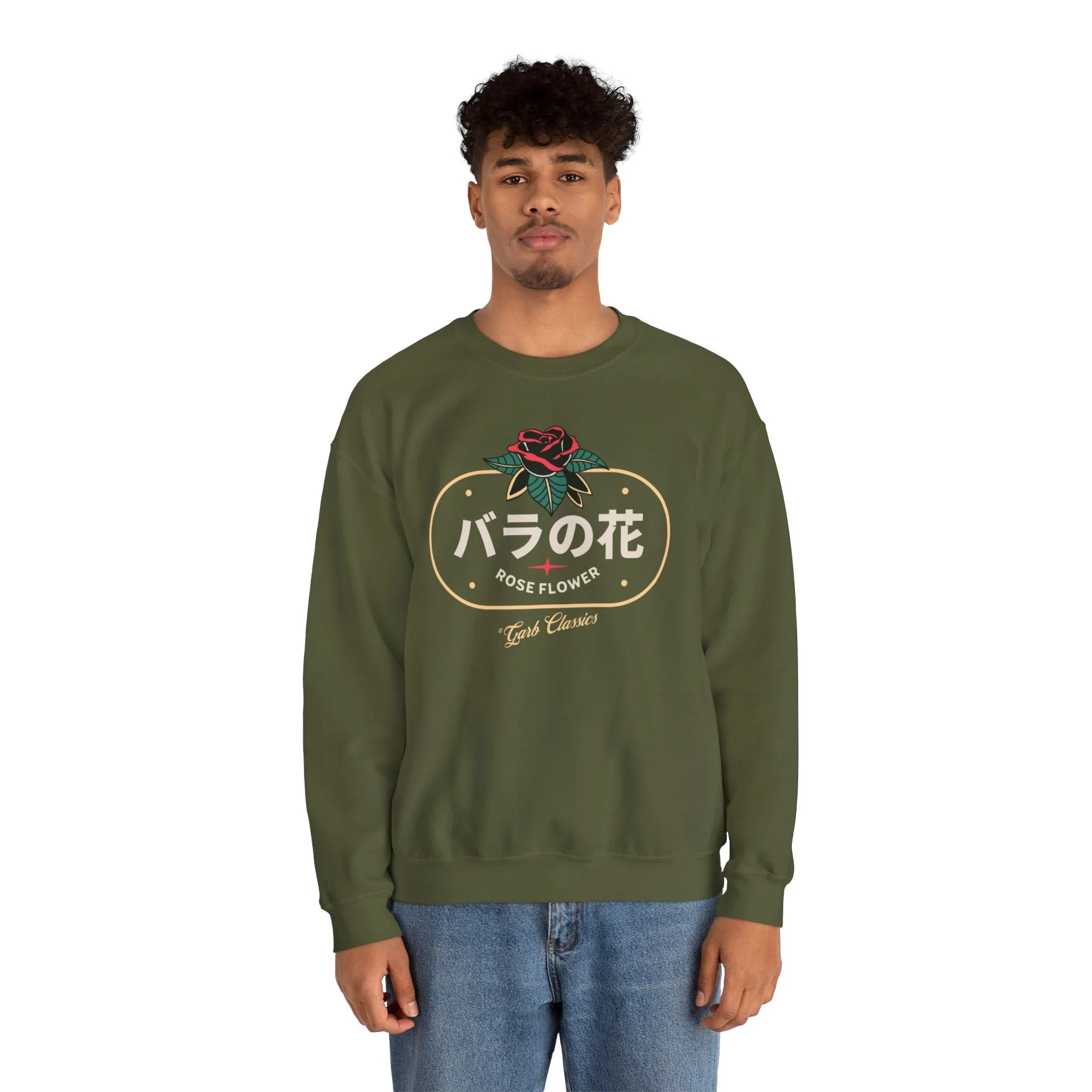 Rose Flower Graphic Crewneck