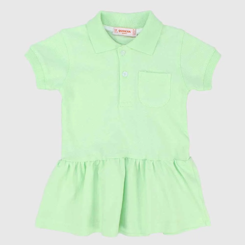 Ruffled Short-Sleeved Polo Dress