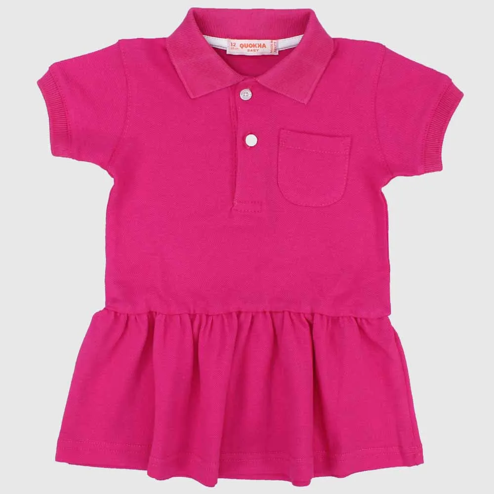 Ruffled Short-Sleeved Polo Dress