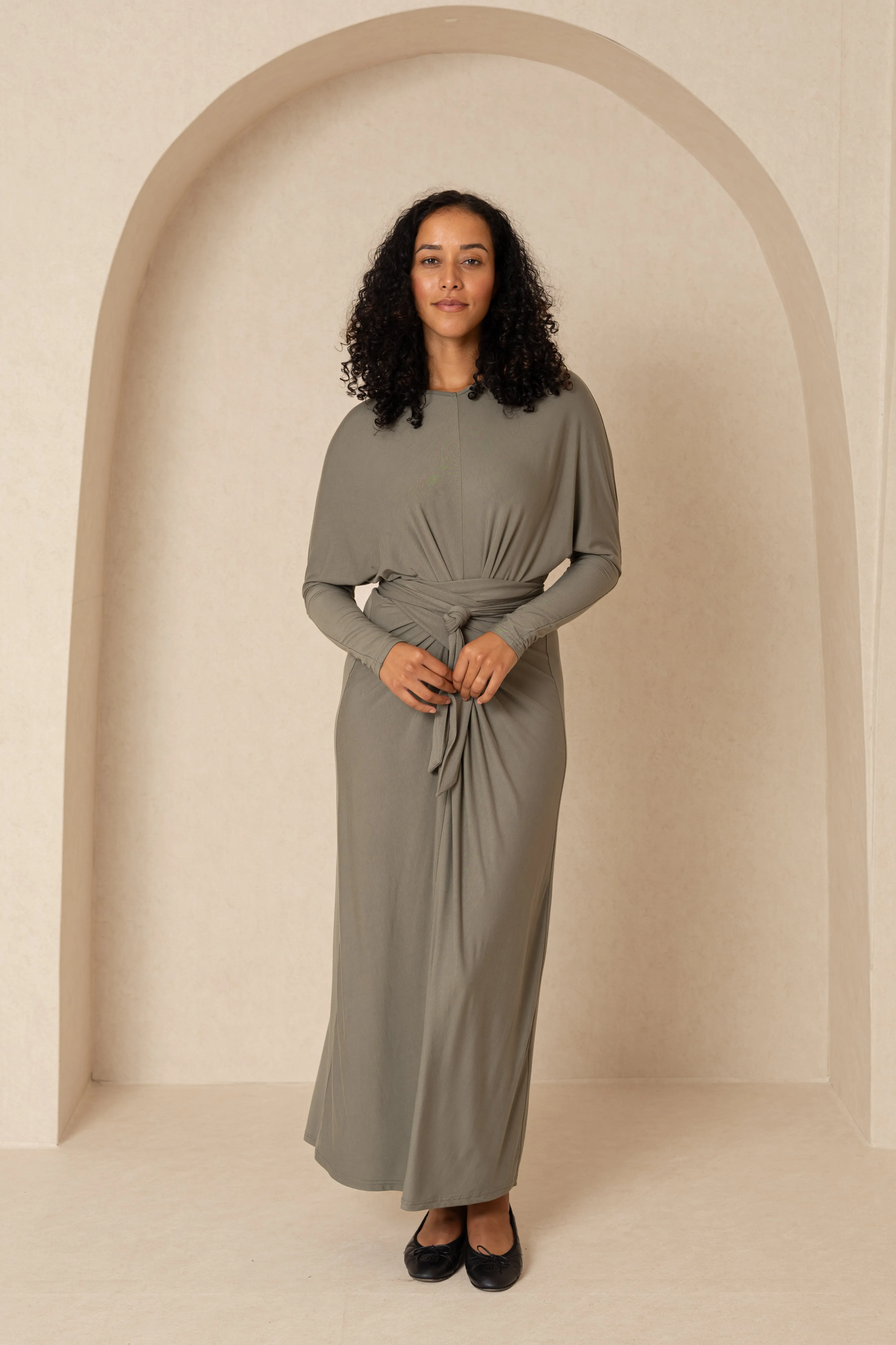 Sage Tie Wrap Maxi